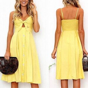 NWOT Summer V-Neck Tie-Front Swing Dress, Size XL